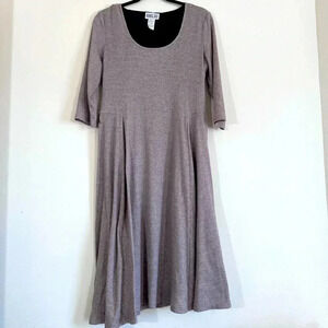 Robbie bee ribbed 3/4 sleeve brown lined midi dress size XL